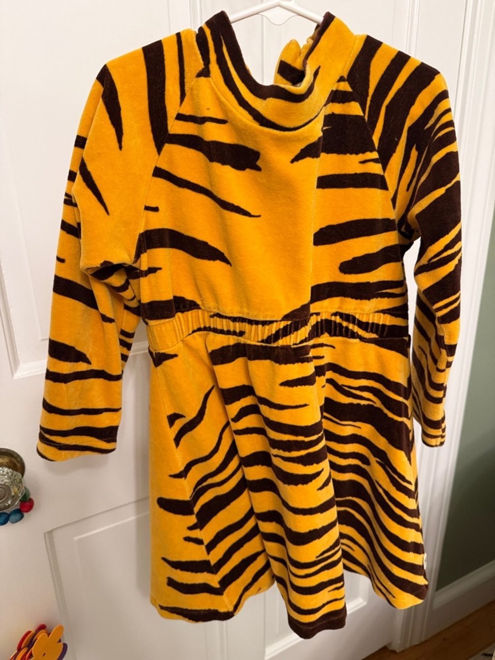 Mini Rodini Yellow and Brown Tiger-Print Dress